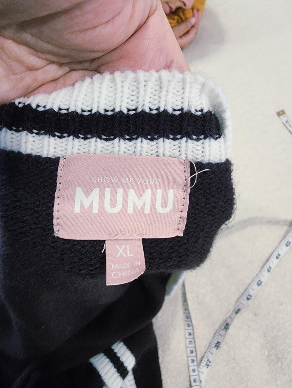 Show Me Your Mumu Lambert Cardigan | Black Varsity Stripe Knit XL - Picture 11 of 17